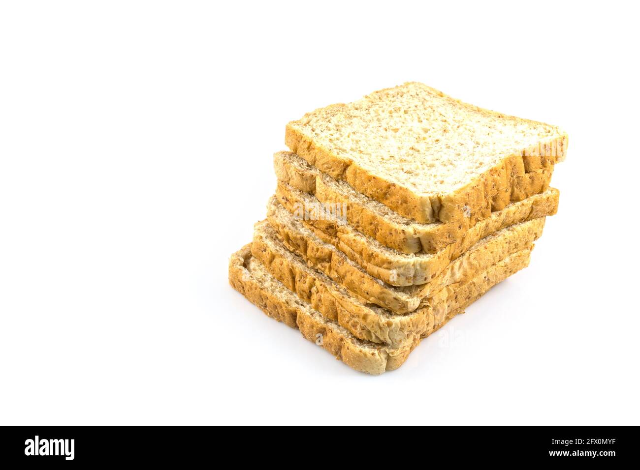 Whole wheat sliced bread on white background Stock Photo - Alamy