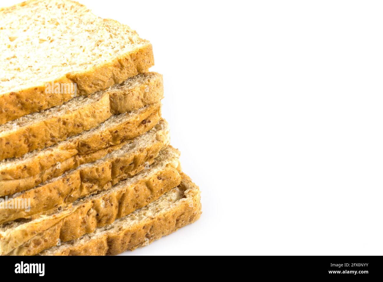 Whole wheat sliced bread on white background Stock Photo - Alamy