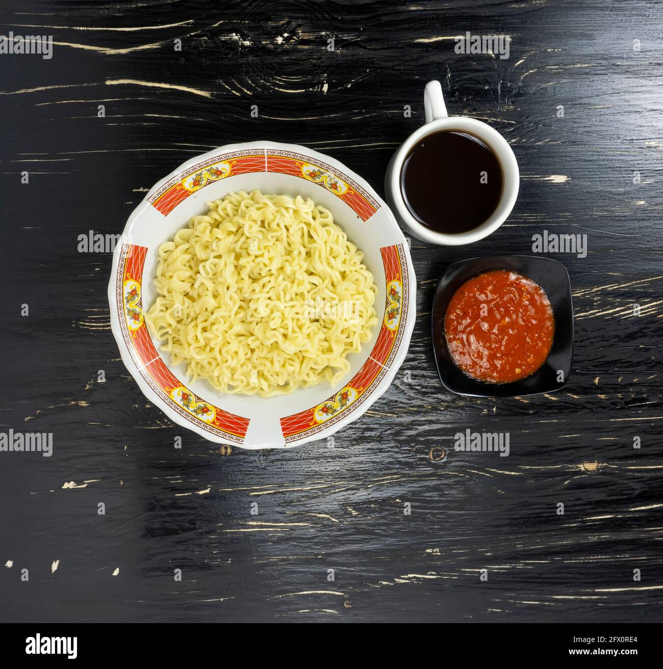 Indonesian Mie Goreng or Fried Noodle traditional Indonesian or Chinese food Stock Photo