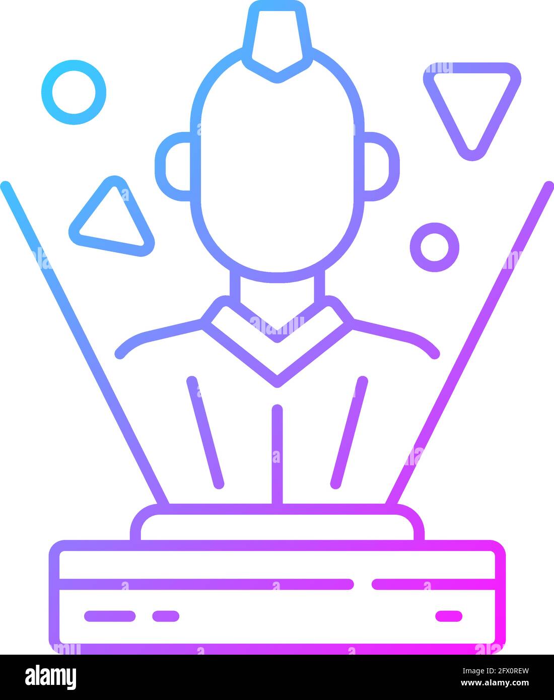 Hologram gradient linear vector icon Stock Vector