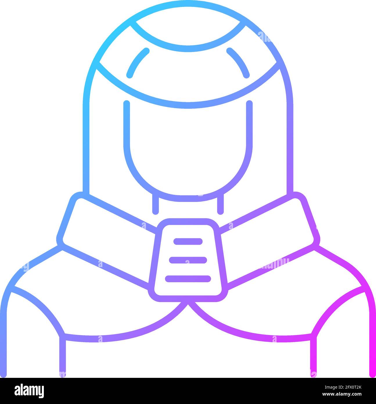 Protection suit gradient linear vector icon Stock Vector