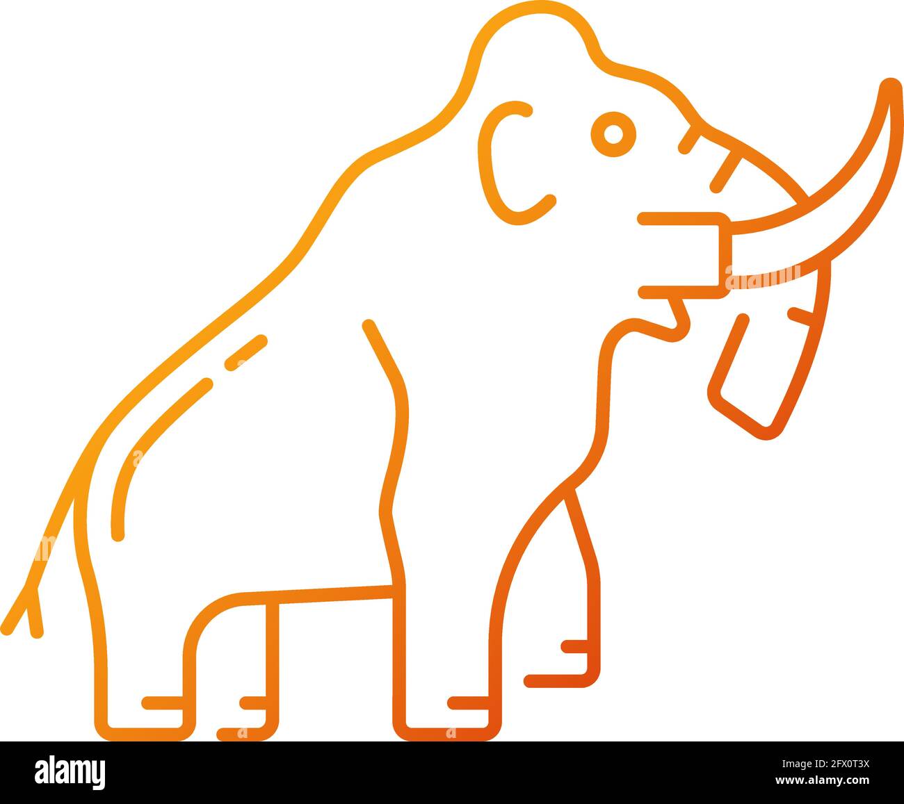 Mammoth skeleton gradient linear vector icon Stock Vector