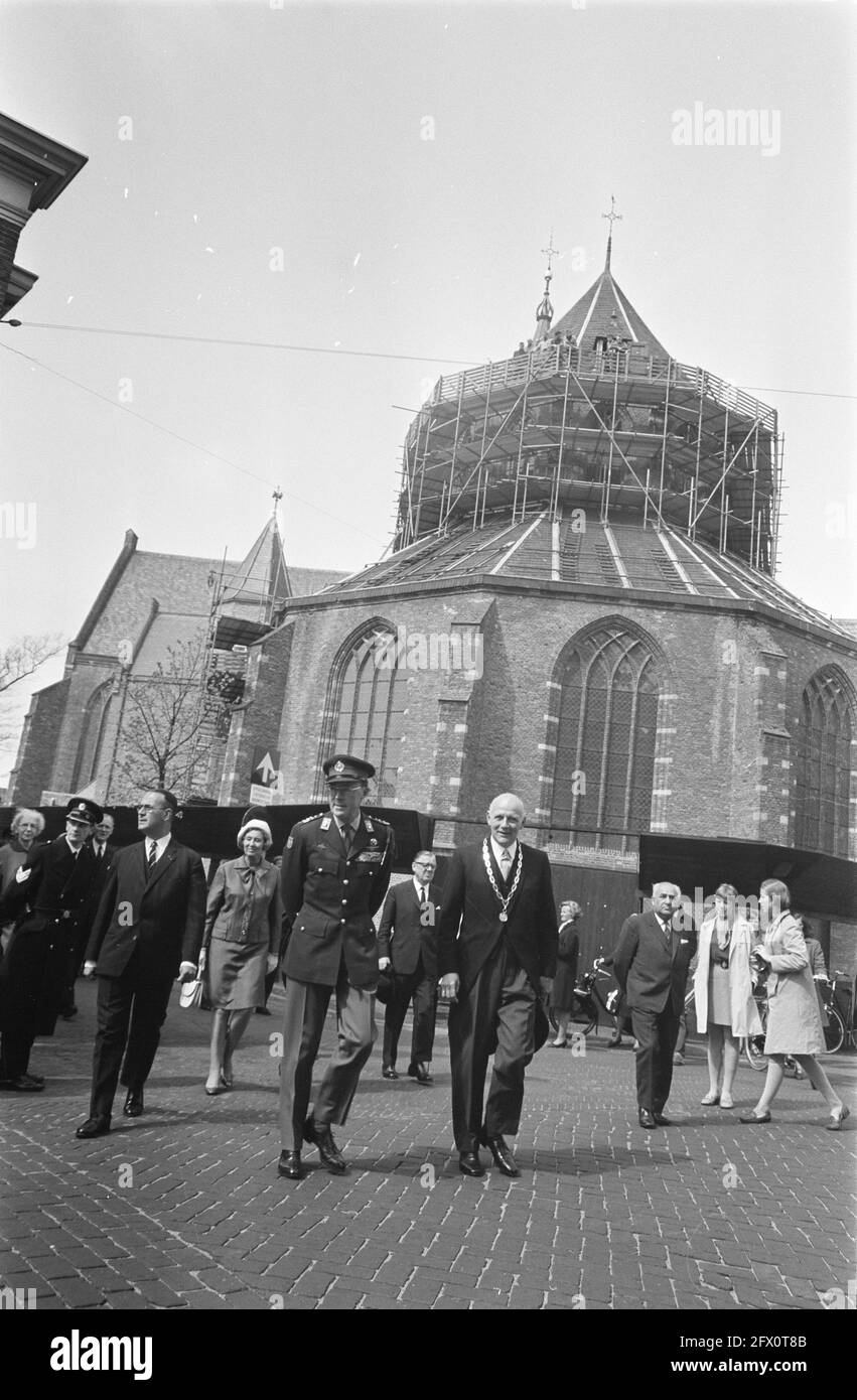 HRH Prince Bernhard opens expansion of the Fortress Museum in Naarden Prince Bernhard, next to him Mayor N.J.C. Cramer, walks through Naarden, May 7, 1969, museums, openings, princes, The Netherlands, 20th century press agency photo, news to remember, documentary, historic photography 1945-1990, visual stories, human history of the Twentieth Century, capturing moments in time Stock Photo