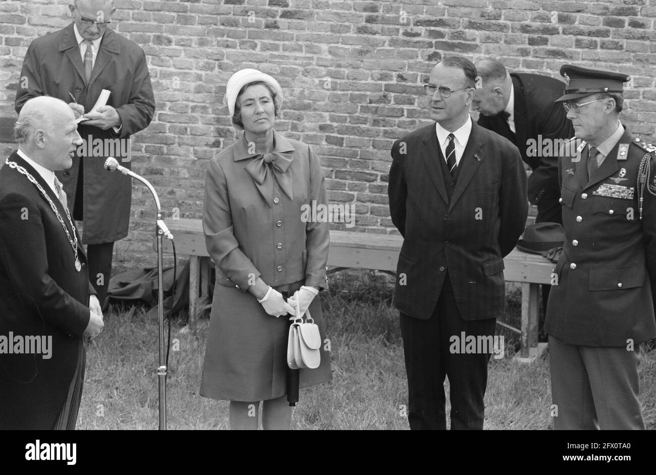 HRH Prince Bernhard opens expansion of the Fortress Museum in Naarden Prince Bernhard puts fuse in a cannon, 7 May 1969, museums, openings, princes, The Netherlands, 20th century press agency photo, news to remember, documentary, historic photography 1945-1990, visual stories, human history of the Twentieth Century, capturing moments in time Stock Photo