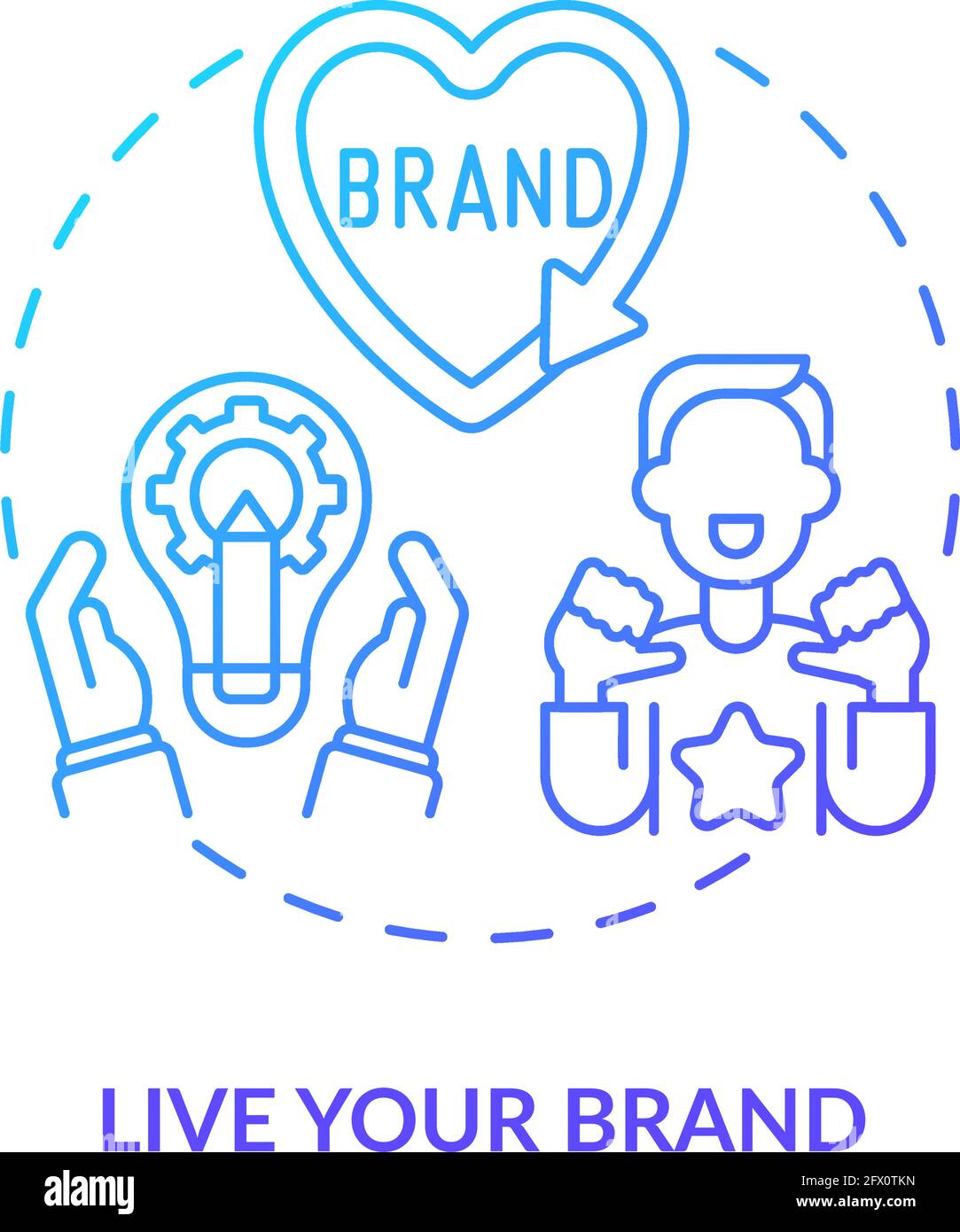 Live your brand navy gradient concept icon Stock Vector