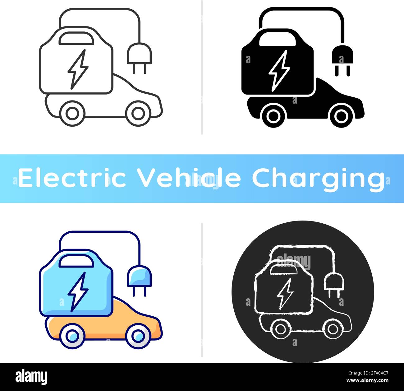 Portable EV charger icon Stock Vector