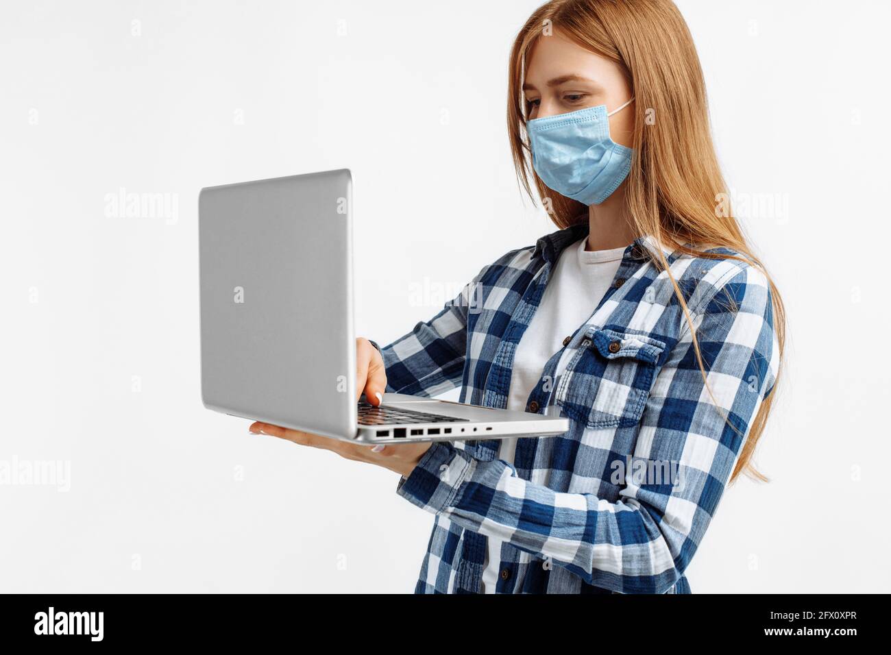 Woman uses health mask hi-res stock photography and images - Alamy