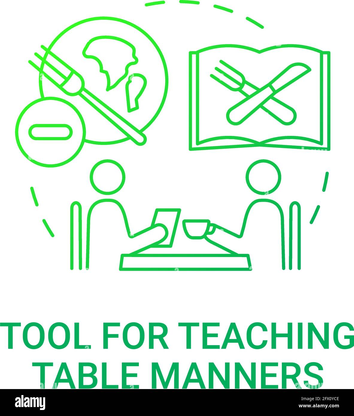 Tool for teaching table manners concept icon Stock Vector Image & Art
