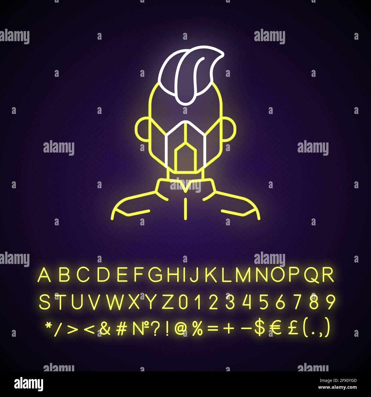 Mask neon light icon Stock Vector