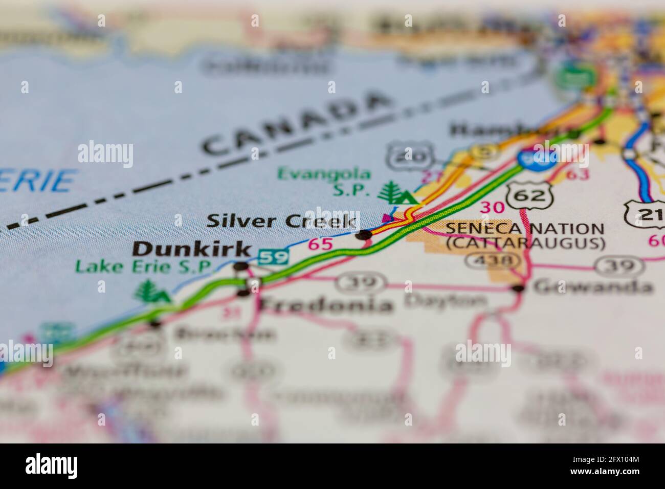 Silver Creek New York USA Shown on a Geography map or road map Stock