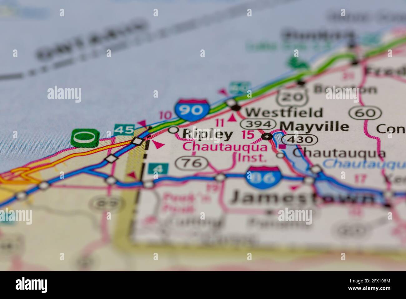 Ripley New York USA Shown on a Geography map or road map Stock Photo