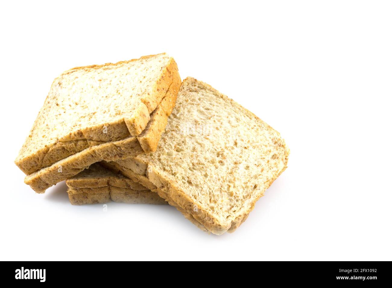 Whole wheat sliced bread on white background Stock Photo - Alamy