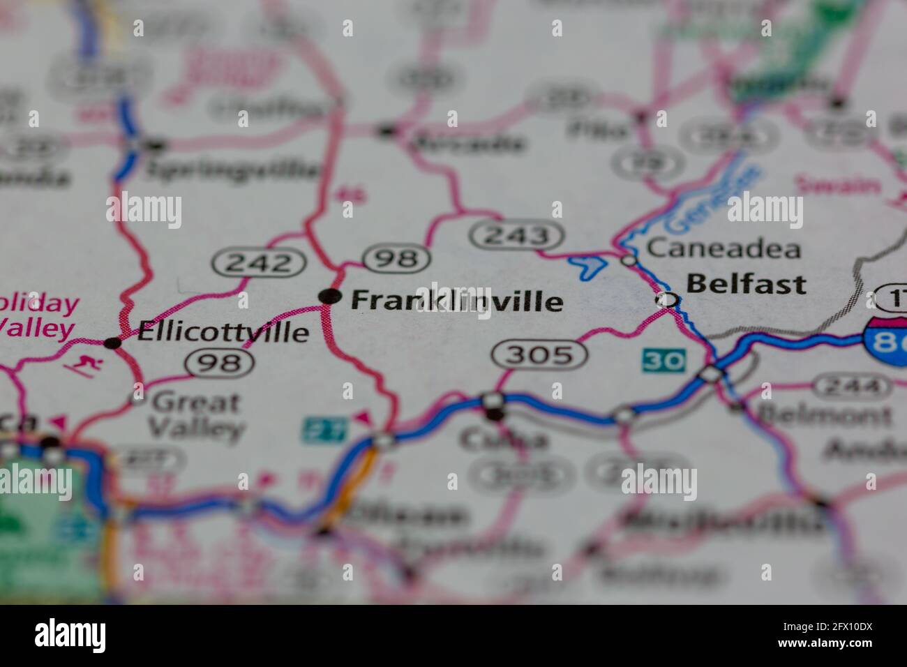 Franklinville New York USA Shown on a Geography map or road map Stock