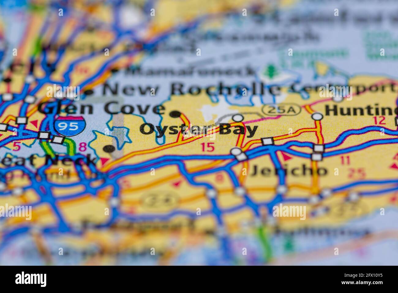 Oyster Bay New York USA Shown on a Geography map or road map Stock Photo