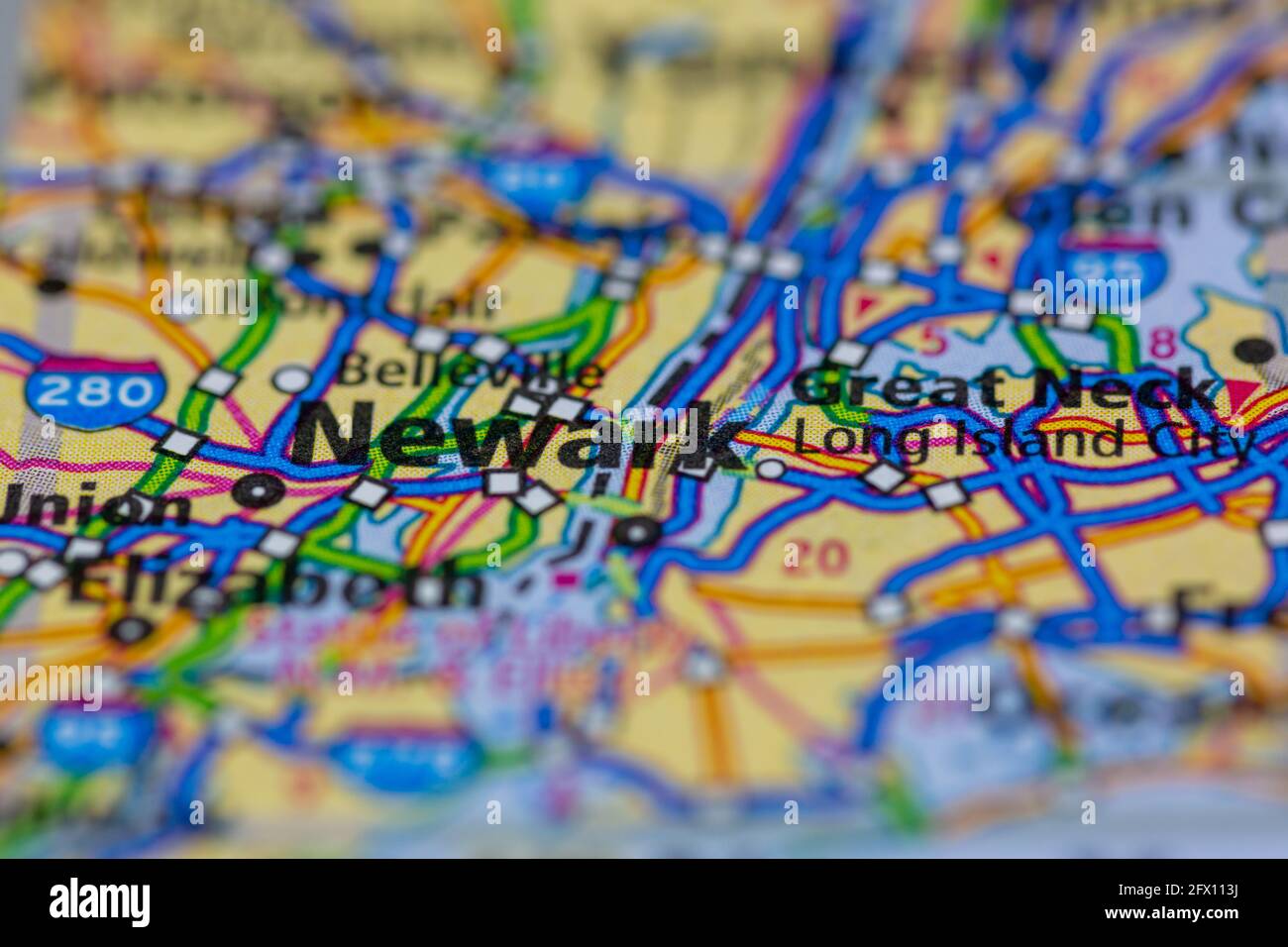 Map of newark hi res stock photography - Newark New York Usa Shown On A Geography Map Or Road Map 2FX113J