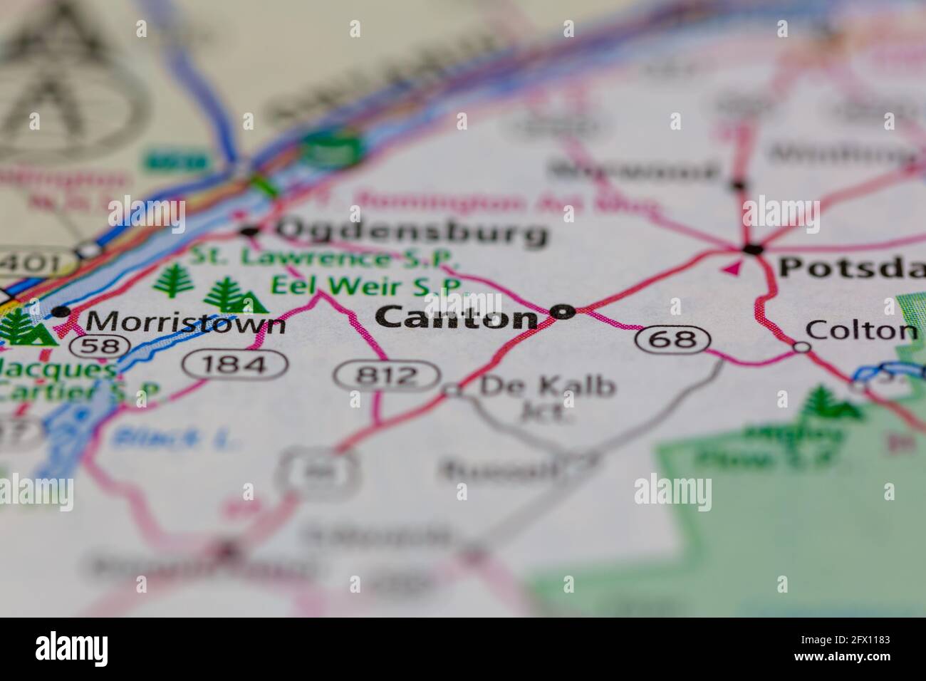 Canton New York USA Shown on a Geography map or road map Stock Photo Alamy