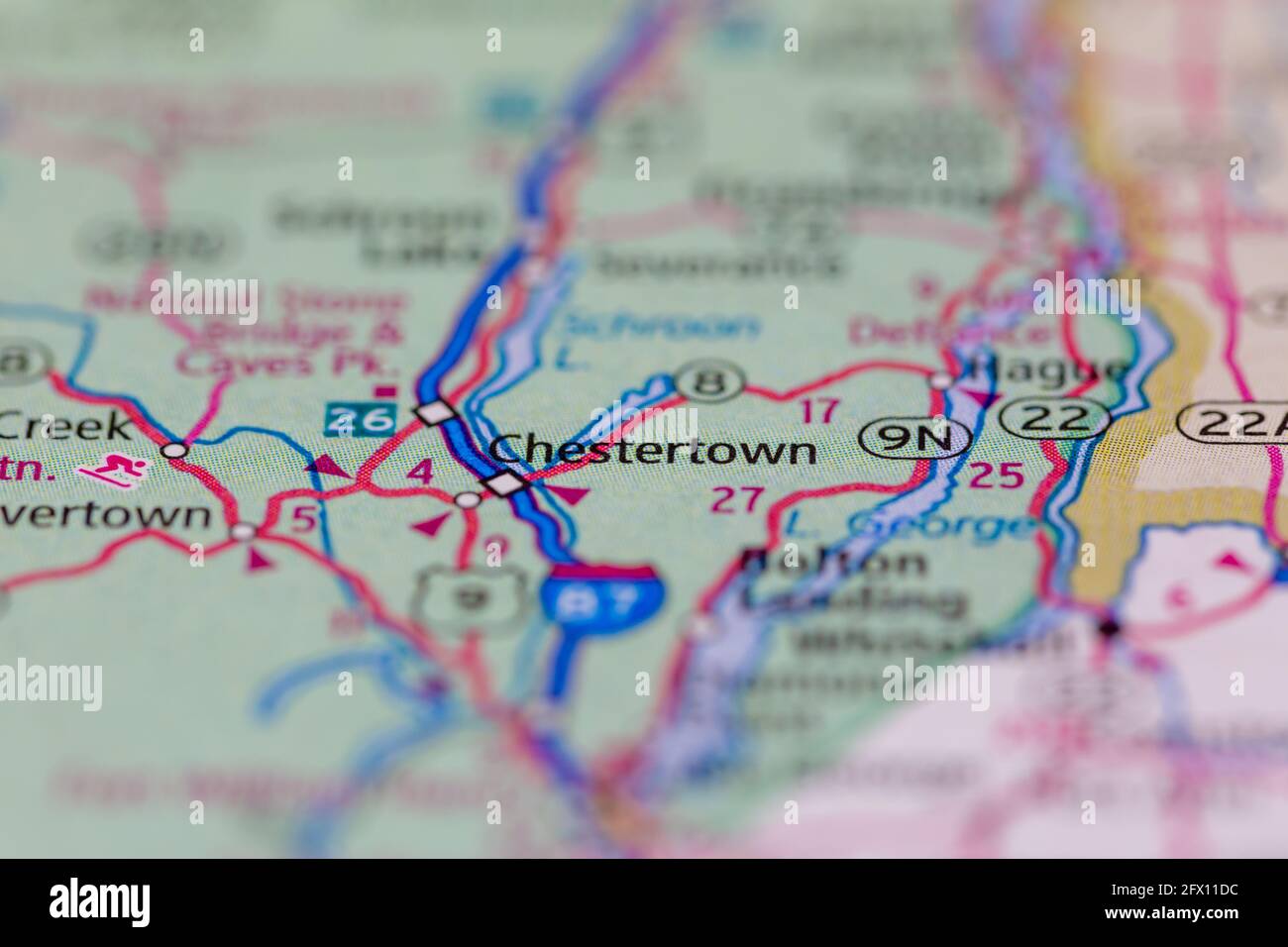 Chestertown New York USA Shown on a Geography map or road map Stock