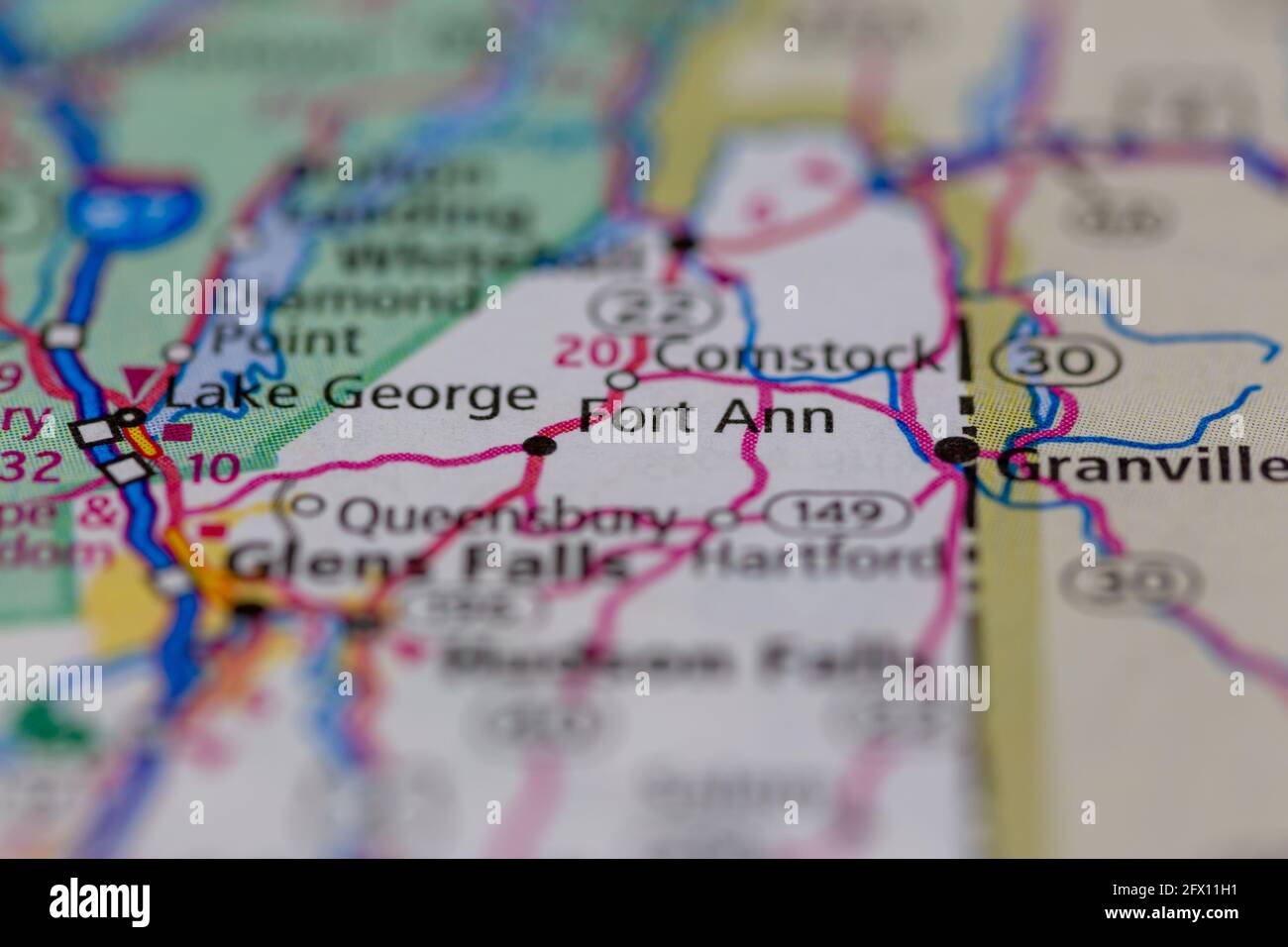 Fort Ann New York USA Shown on a Geography map or road map Stock Photo