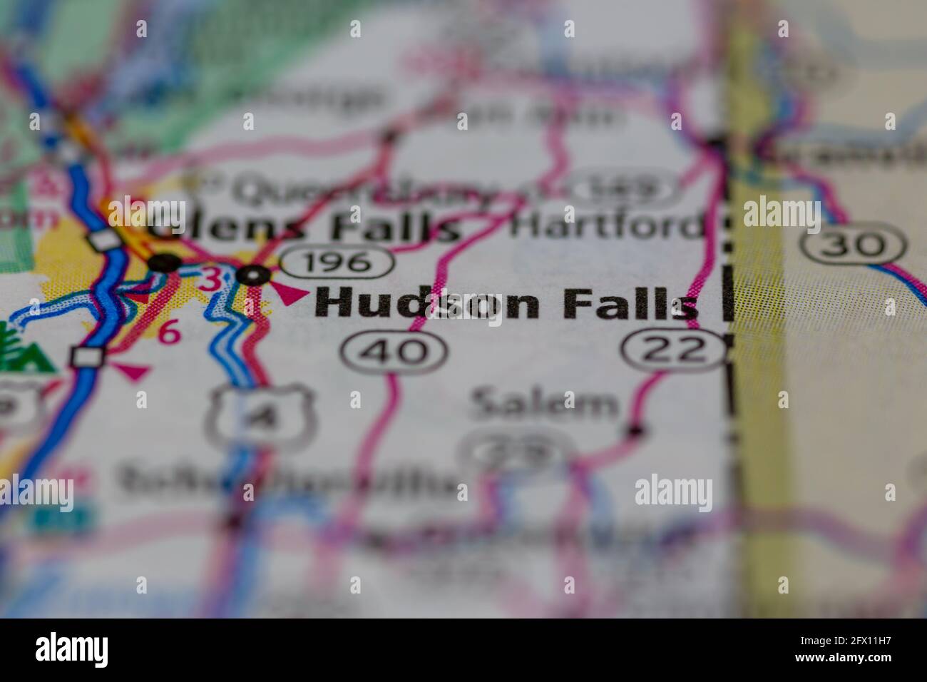 Map of hudson falls hires stock photography and images Alamy