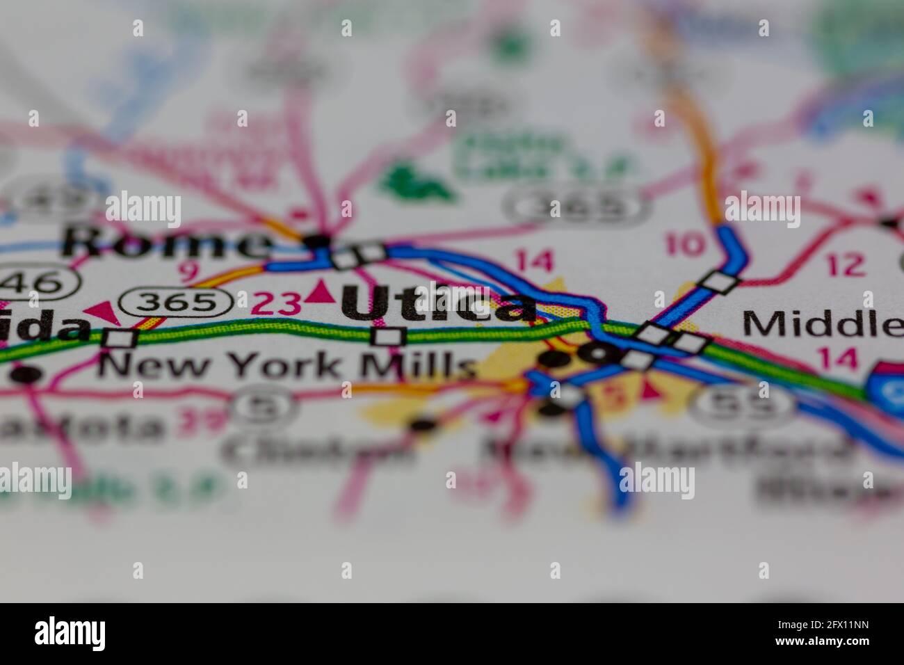 Utica New York USA Shown on a Geography map or road map Stock Photo