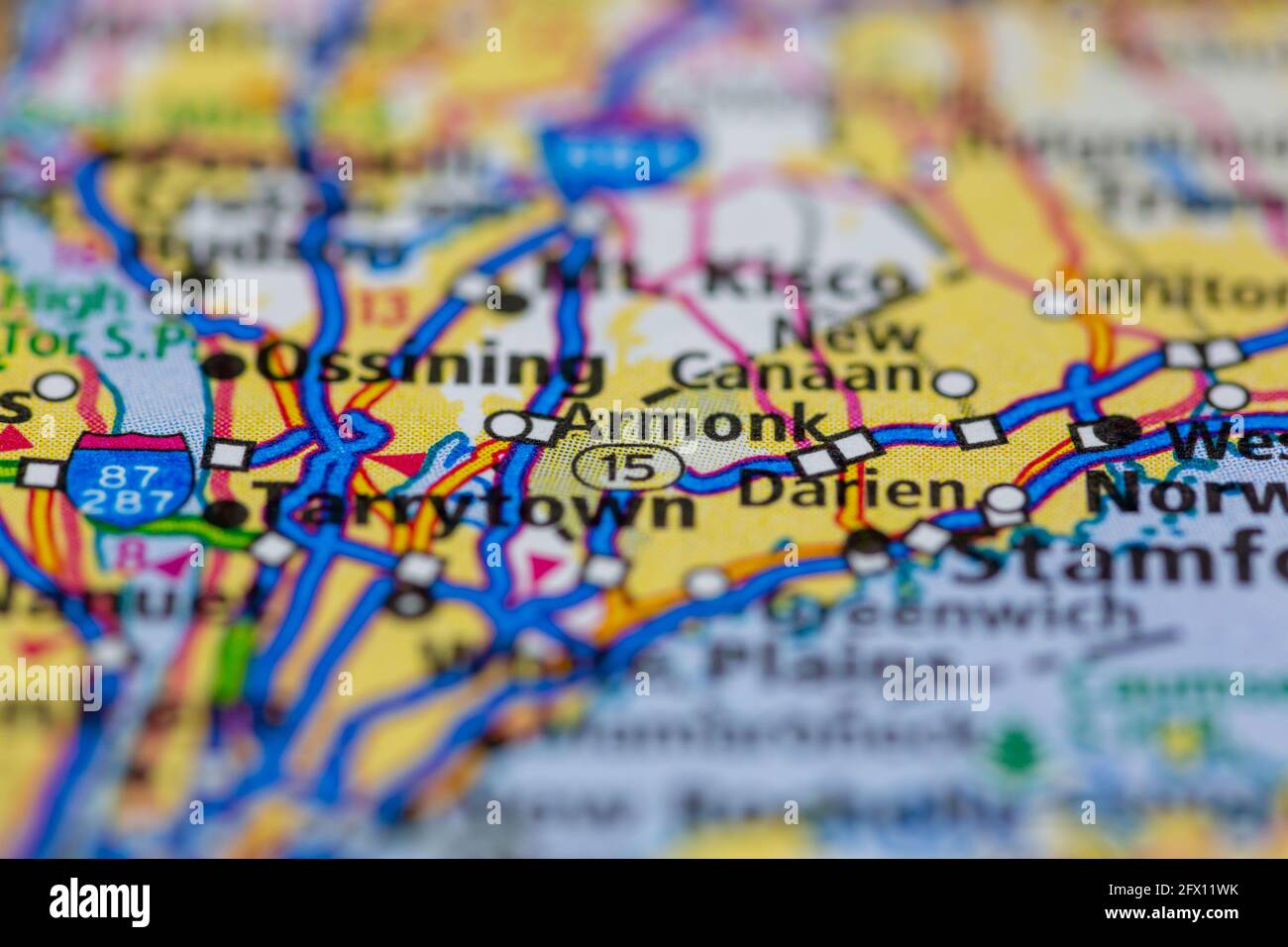Armonk on a map hi res stock photography and images alamy