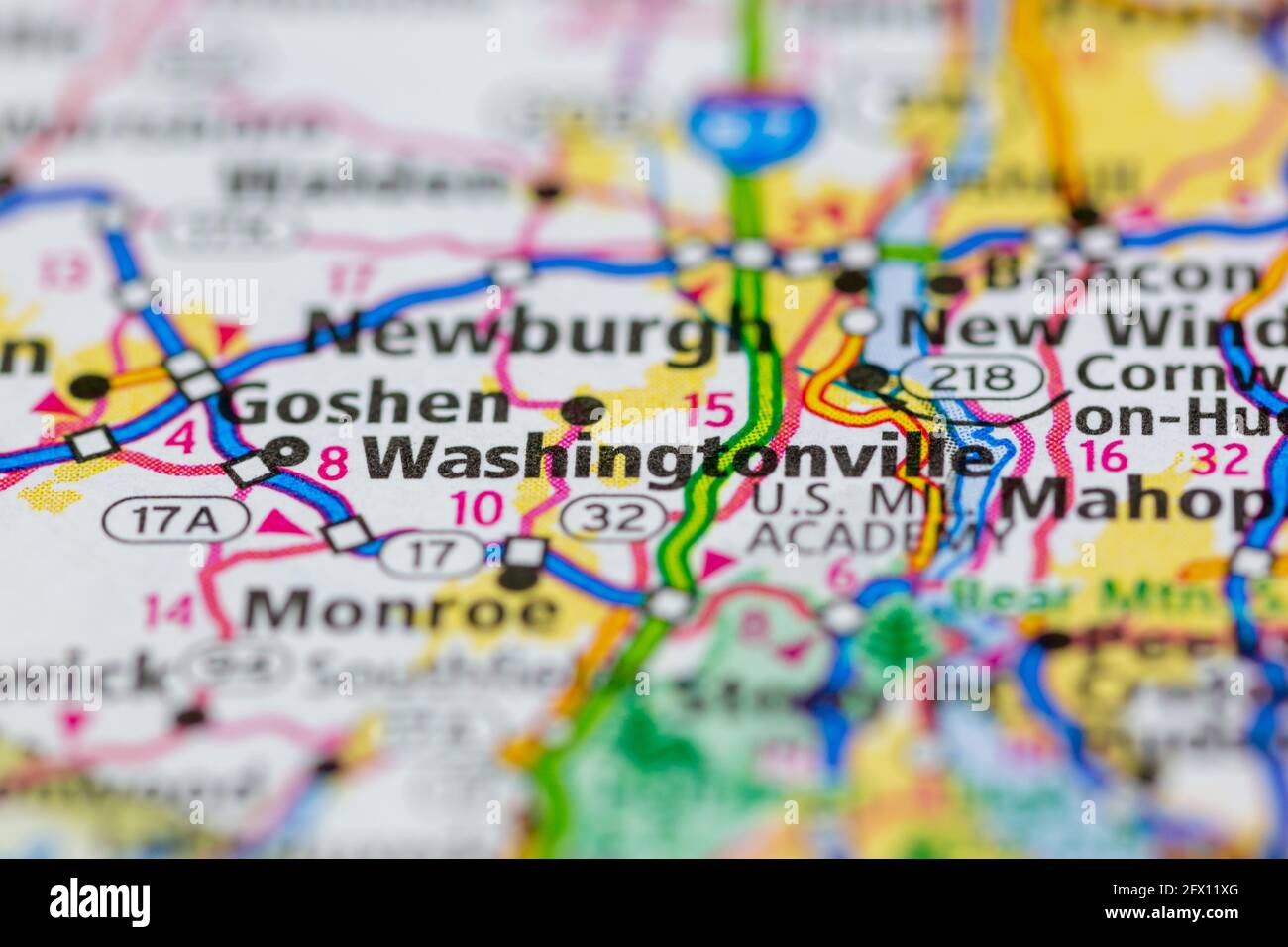 Washingtonville New York USA Shown on a Geography map or road map Stock Photo - Alamy