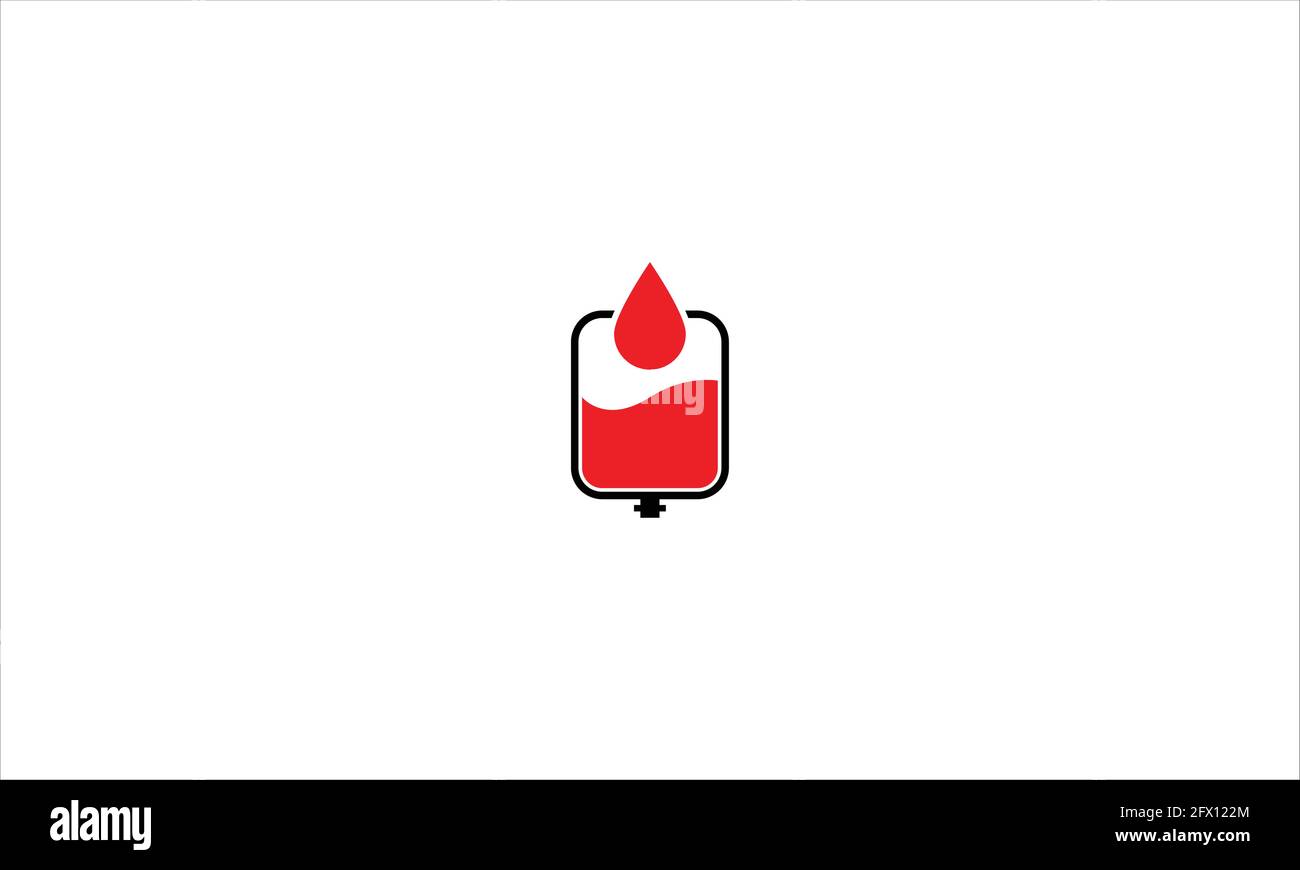 Blood pack vector icon illustration or blood bag icon vector design logo Stock Vector