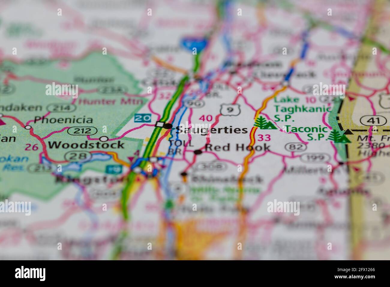 Saugerties New York USA Shown on a Geography map or road map Stock