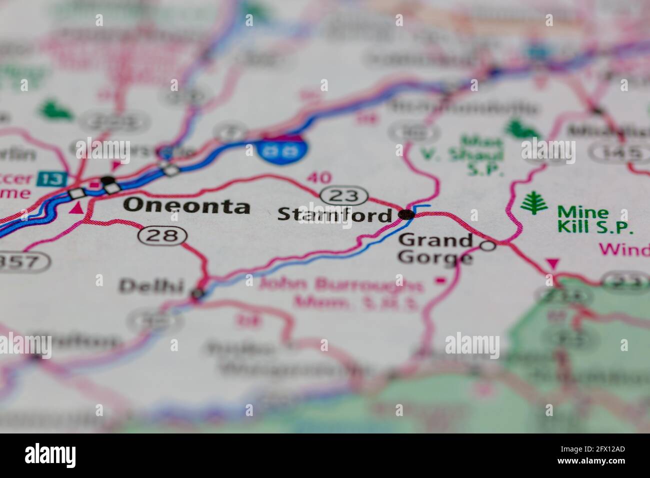 Stamford New York USA Shown on a Geography map or road map Stock Photo Alamy