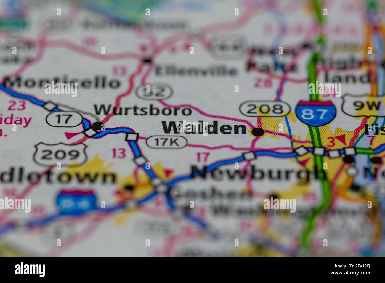 Walden New York USA Shown on a Geography map or road map Stock Photo 