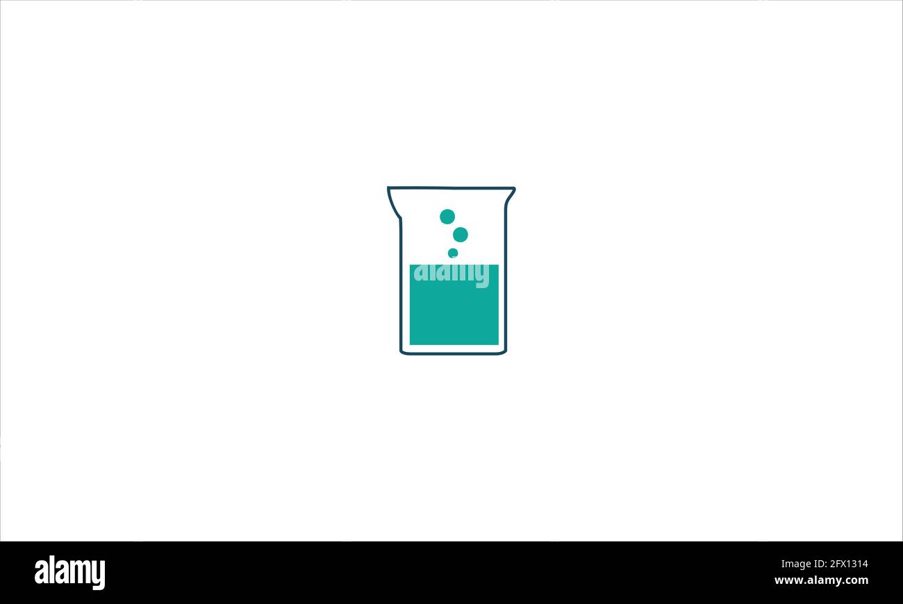 lab Beaker or Flat illustration of beaker vector icon logo Stock Vector