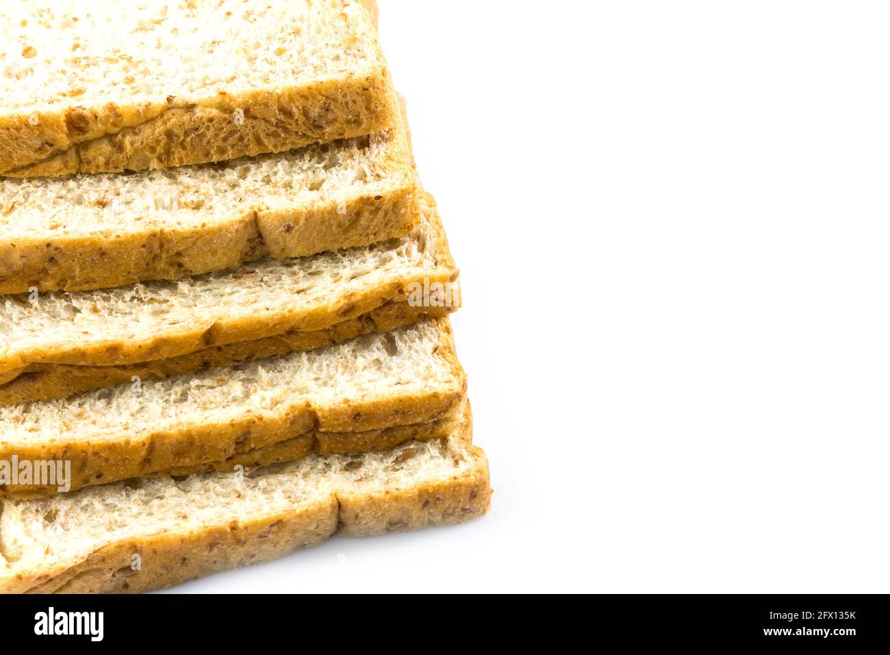 Whole wheat sliced bread on white background Stock Photo - Alamy