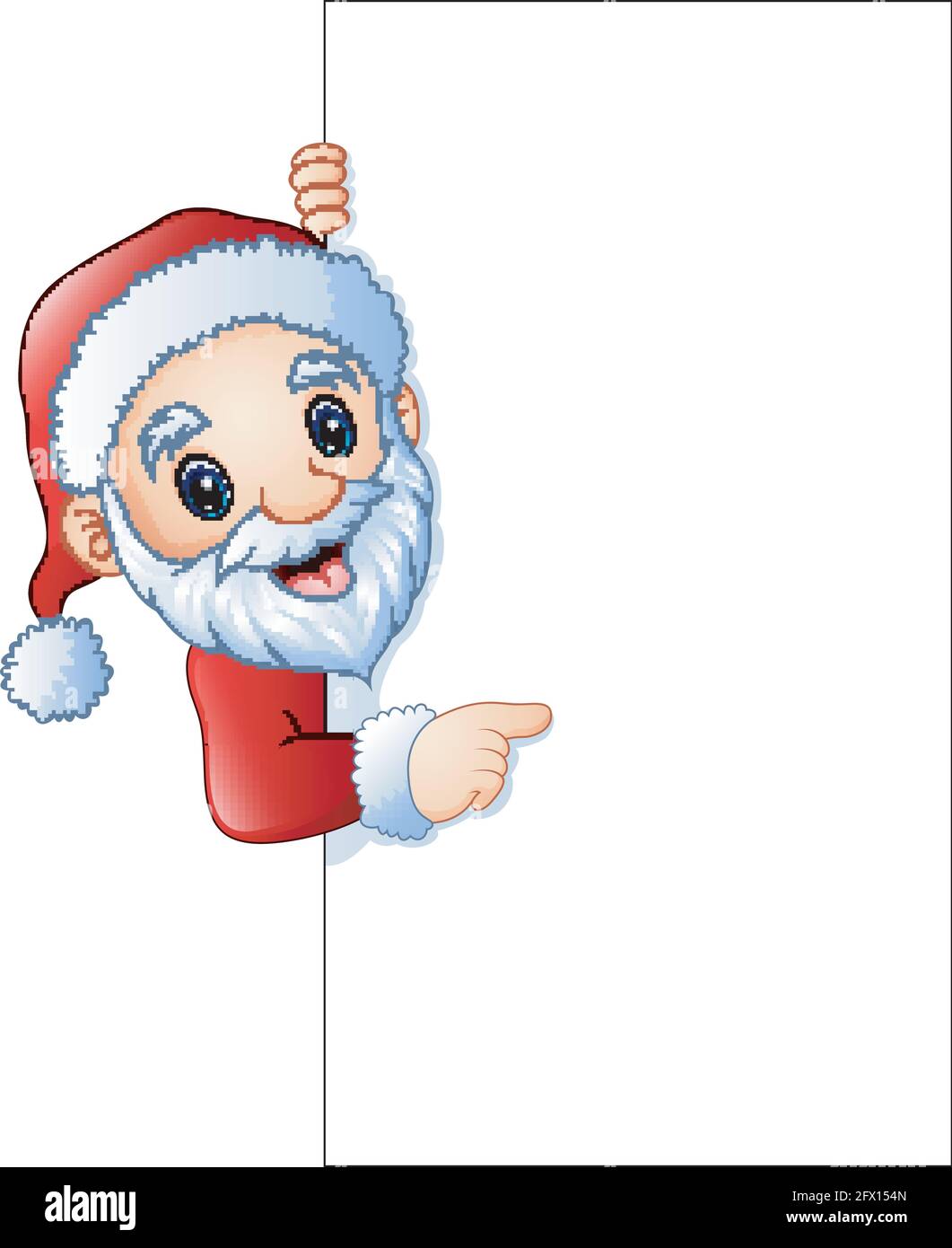 Cartoon santa claus pointing at a blank sign Stock Vector Image & Art ...