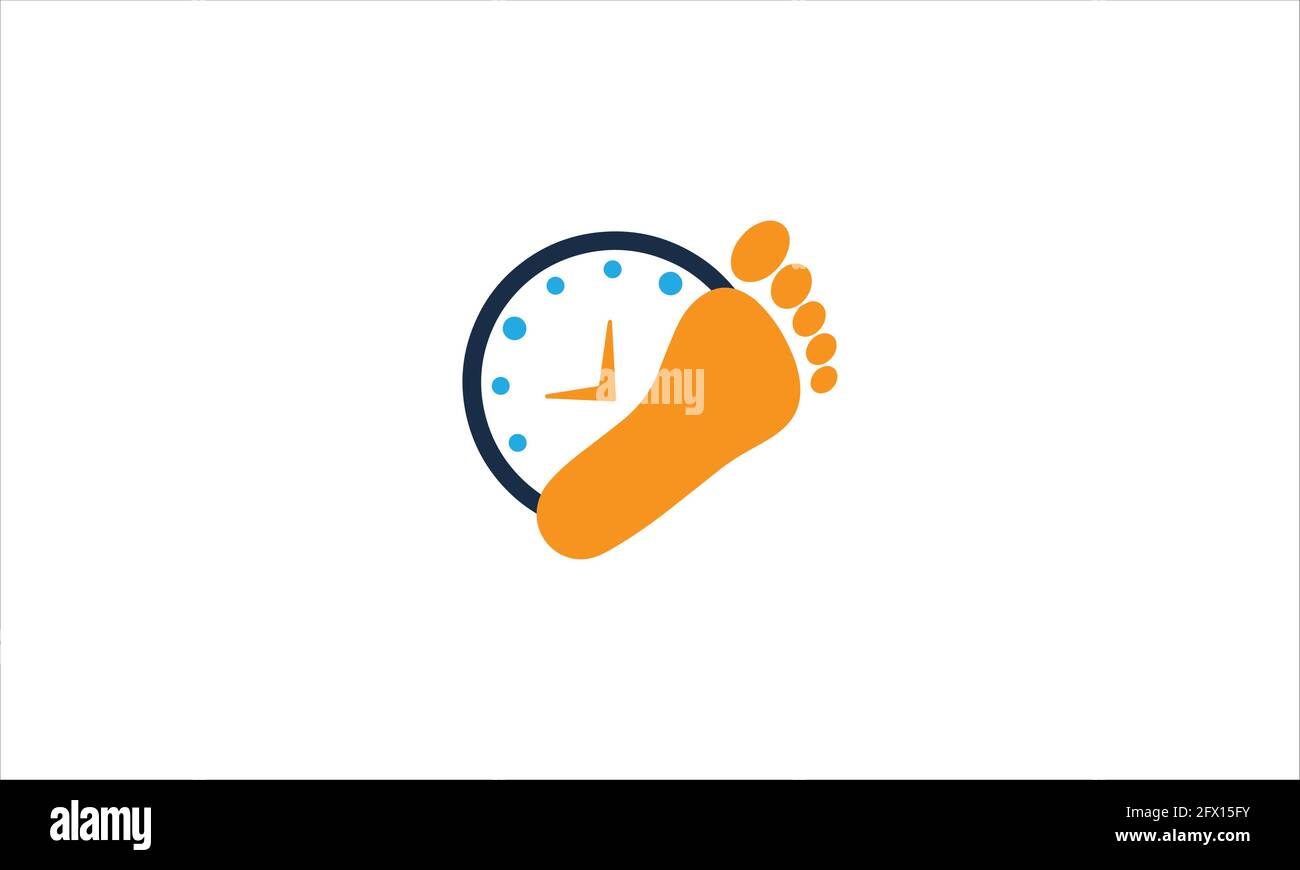 Foot Time Icon Logo Design Element or Foot time logo icon design Royalty Free Vector Image Stock Vector