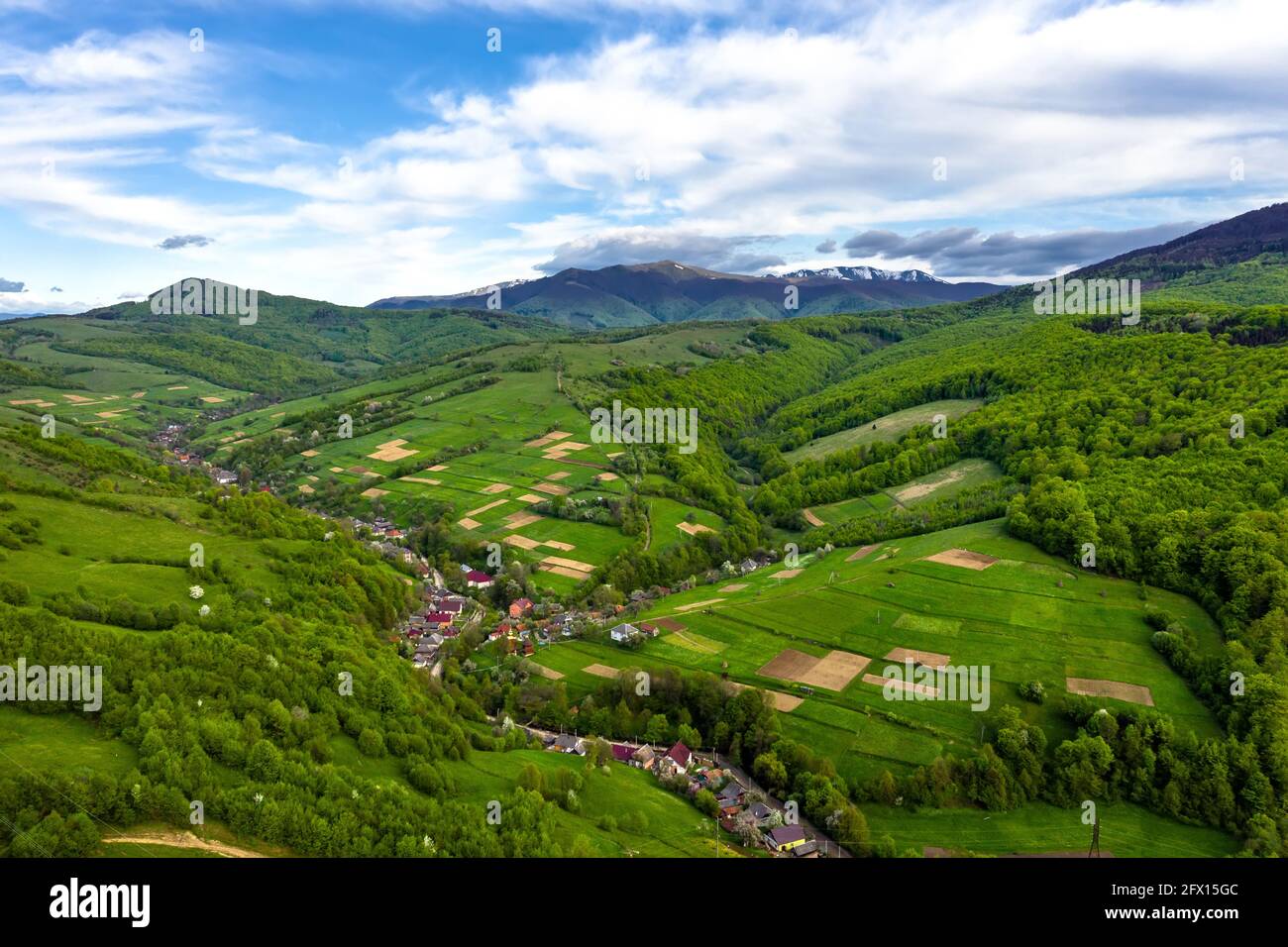 Aerial view of snow capped fields hi-res stock photography and images ...