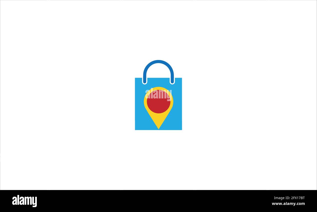 Shop Point logo designs. Shopping Center logo designs vector stock illustration. or Shopping Location icon Bag Icon Logo Stock Vector