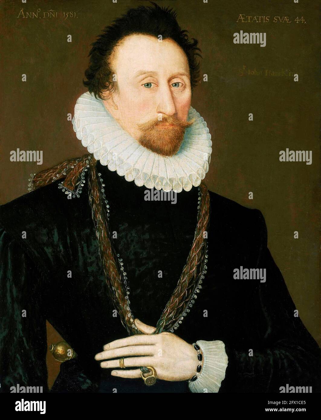Portrait of John Hawkins, 1581 Stock Photo