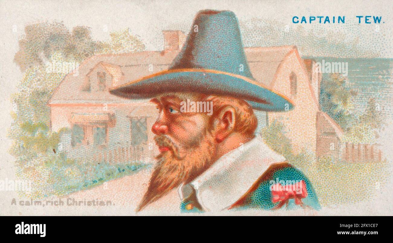 Captain Tew, A Calm, Rich Christian, from the Pirates of the Spanish Main series (N19) for Allen & Ginter Cigarettes Stock Photo