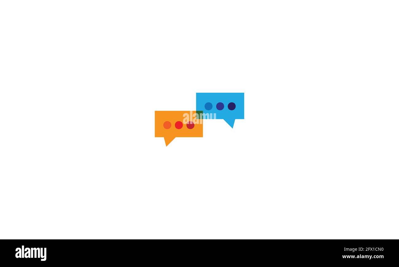 Chatting Conversation Icon Logo Vector  design illustration Stock Vector