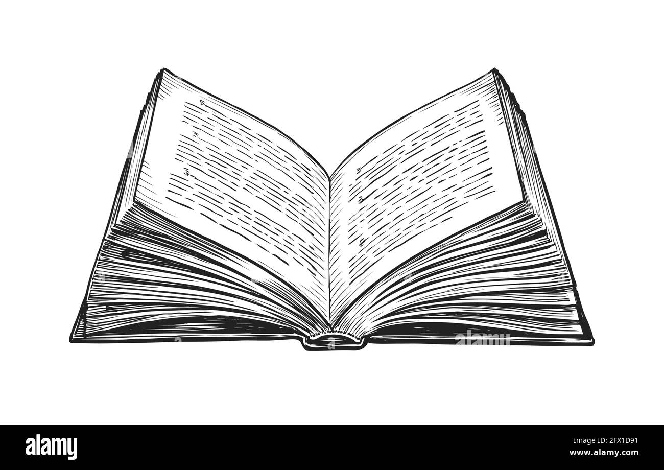 Open Book Drawing Stock Photos and Images - 123RF