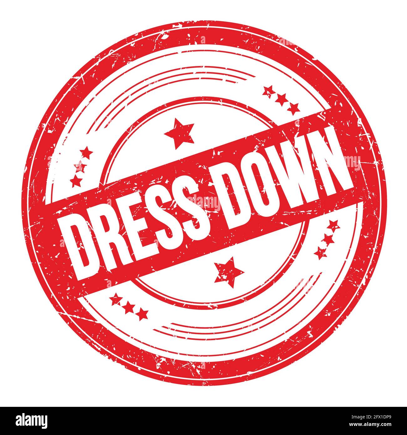 DRESS DOWN text on red round grungy texture stamp Stock Photo Alamy