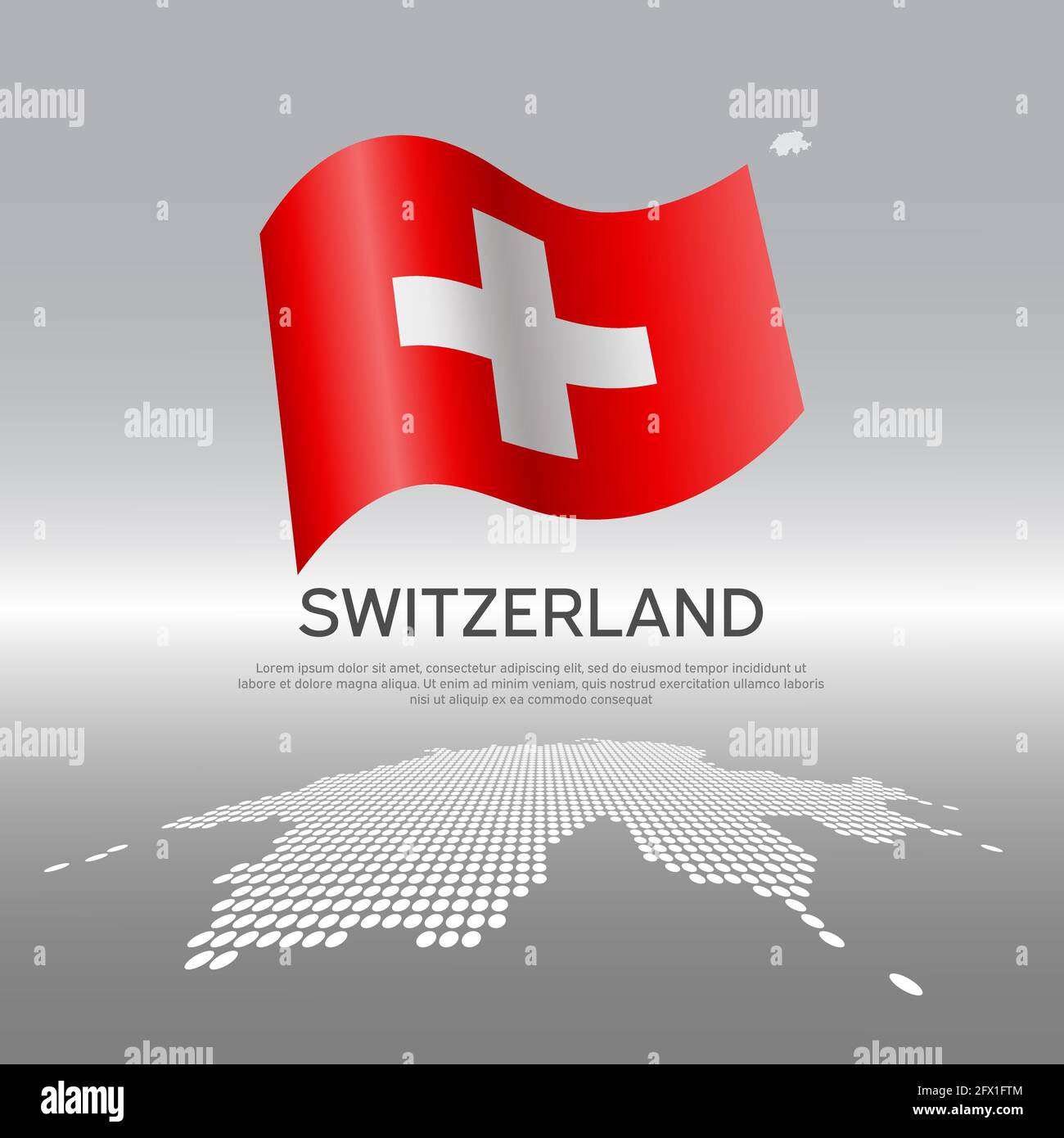 Switzerland flag, mosaic map on light background. Vector banner design,  switzerland national poster. Cover for business booklet. Wavy swiss flag  Stock Vector Image & Art - Alamy