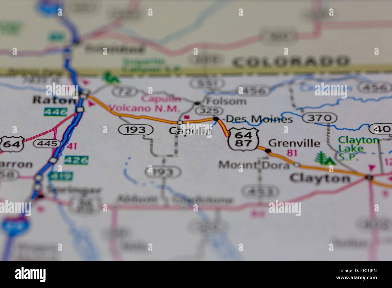 Capulin on a map hires stock photography and images Alamy