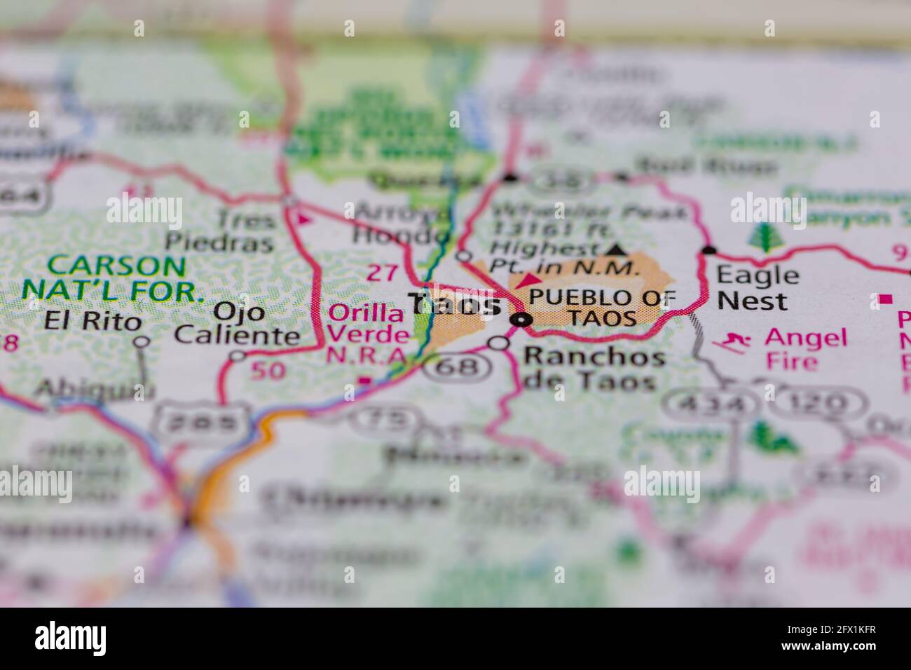 Map of taos new mexico hires stock photography and images Alamy