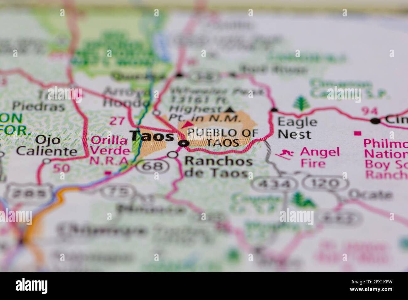 Pueblo of taos on a map hires stock photography and images Alamy