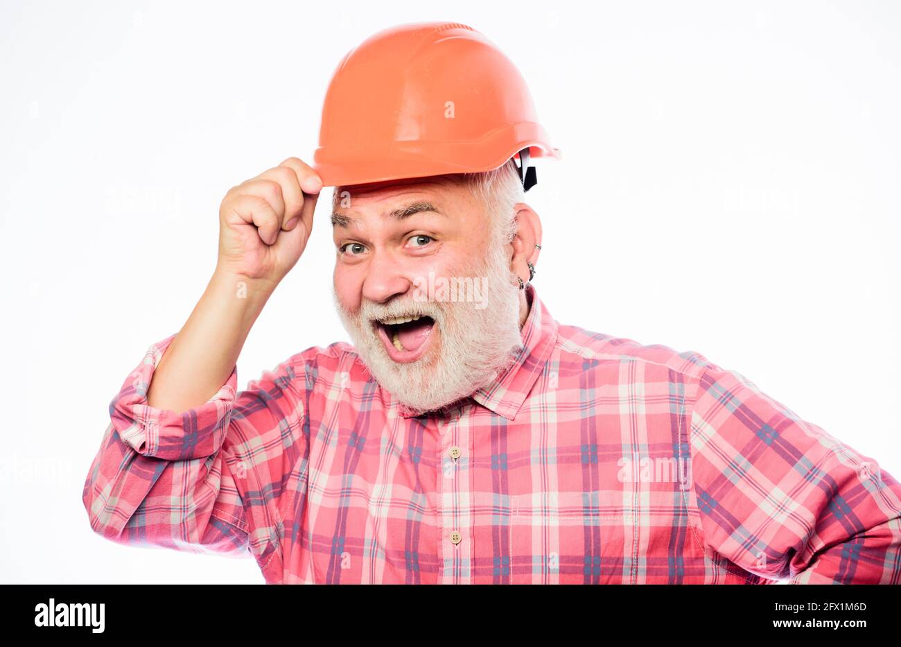 build and construction. professional repairman in helmet. architect