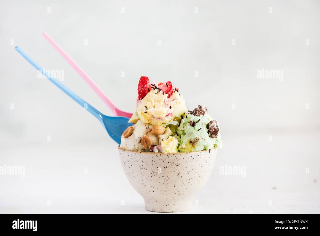 Ice cream healthy with fruits and nuts Stock Photo Alamy