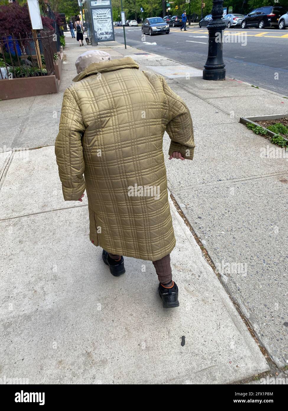 Elderly bent woman walking near Prospect Park in Brooklyn, New York Stock Photo Alamy