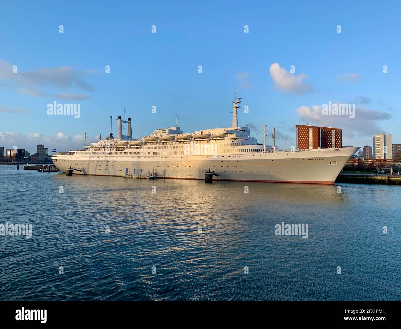 SSRotterdam, former flagship of the Holland-America Line, is now used as a hotel. Rotterdam, The Netherlands, captured on a sunny day in January 2020 Stock Photo