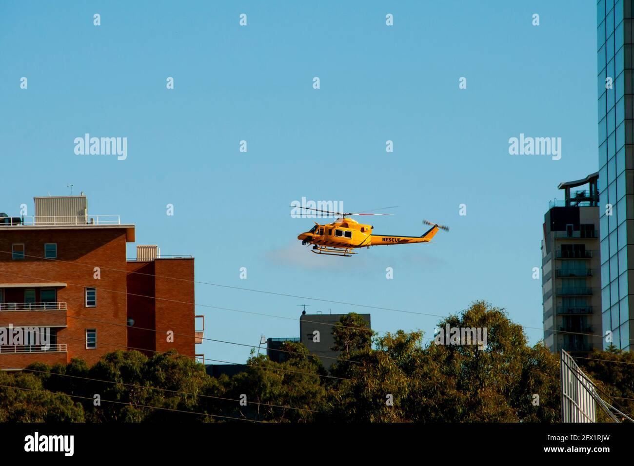 Rescue Helicopter Landing on Helipad Stock Photo Alamy